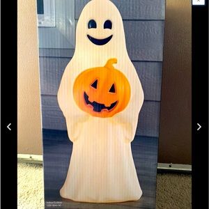 Ashland Ghost Jack O Lantern Pumpkin Halloween Light Up Blow Mold 23.8” Tall New